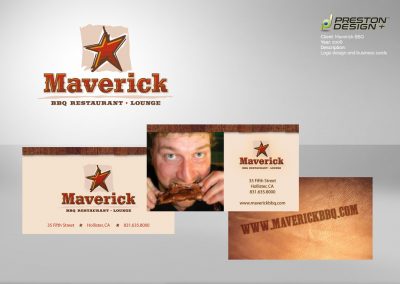 Logo design for Maverick BBQ restaurant
