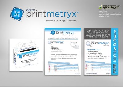 Logo design and print collateral designed for PrintMetryx